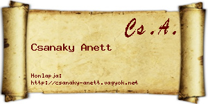 Csanaky Anett névjegykártya